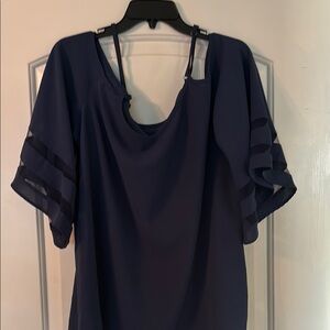 Elegant Navy Blue Women's Top